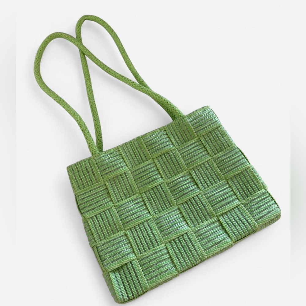 Green Woven Shoulder Bag